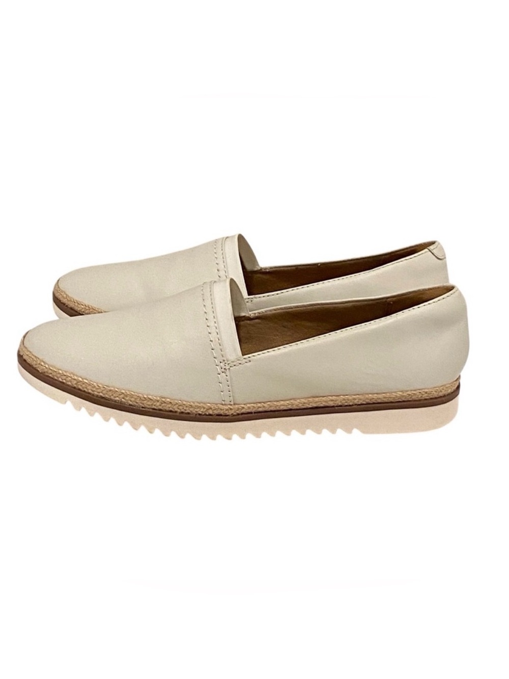 Clarks Serena White Leather Espadrilles - Brand New - 8.5